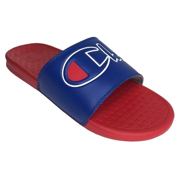 Champion Men's Slide Sandals Size 9-11 Royal Blue-Red Lightweight & Comfortable - Picture 3 of 12